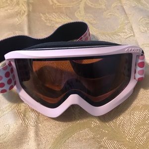 Powder pink snow goggles